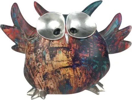 Dekoračná soška Farebná sova, 17 cm%