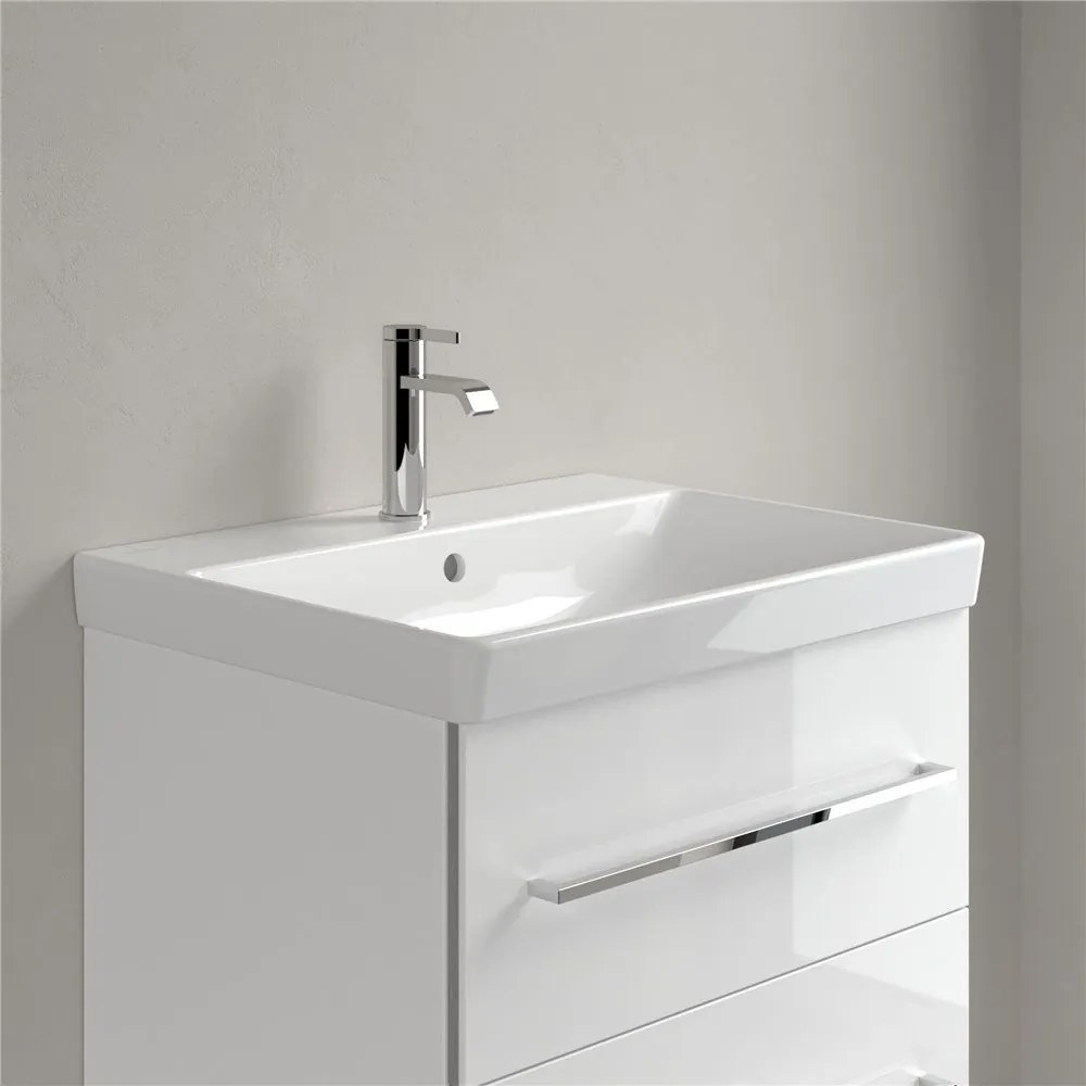 VILLEROY & BOCH Avento závesné umývadlo s otvorom, s prepadom, 600 x 470 mm, biela alpská, s povrchom CeramicPlus, 415860R1