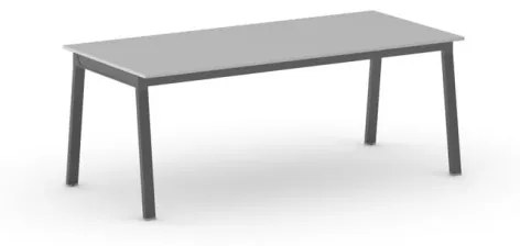 Kancelársky pracovný stôl PRIMO BASIC, čierna podnož, 2000 x 900 mm, sivá