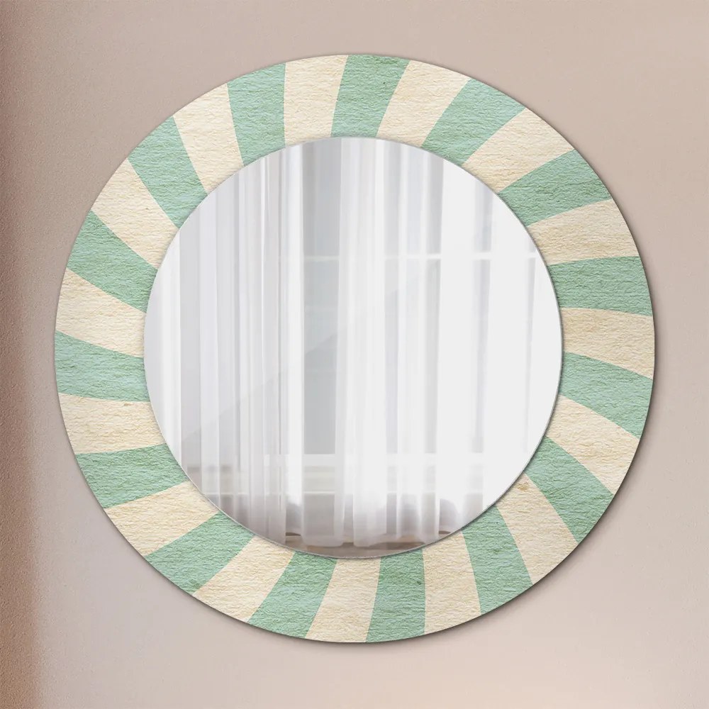 Retro pastelový vzor Okrúhle dekoračné zrkadlo na stenu