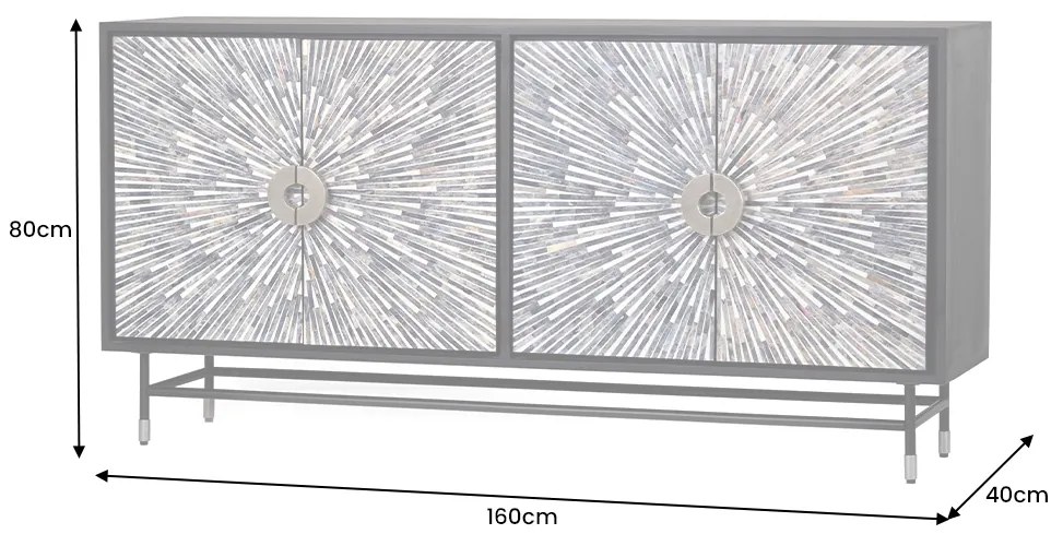 Dizajnová komoda Santuzza 160 cm viacfarebná