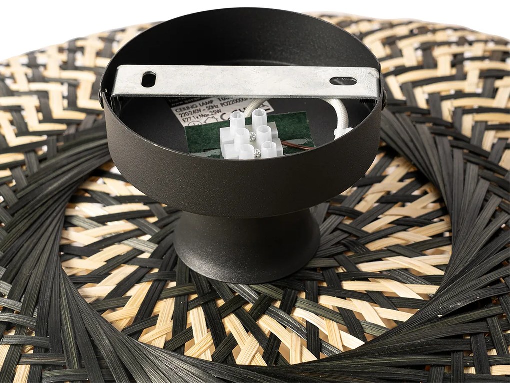 Orientálne stropné svietidlo čierny bambus 50 cm - Ostrava