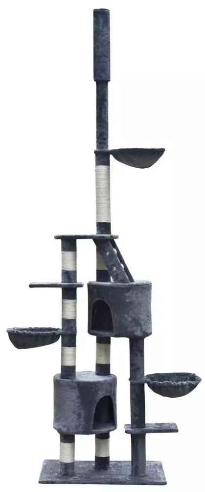 vidaXL Strom pre mačku XL, 230-260 cm vysoký, sivý plyš