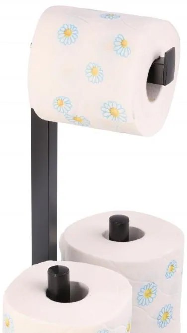 Erga Pap2, zásobník na toaletný papier na postavenie 60cm (8 roliek), čierna matná, ERG-YKA-P.PAP2-BLK