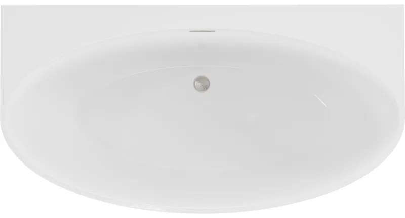 Mexen Bruna, voľne stojaca vaňa ku stene 170 x 88 cm, biela lesklá, brúsená oceľ, 52731708800-97