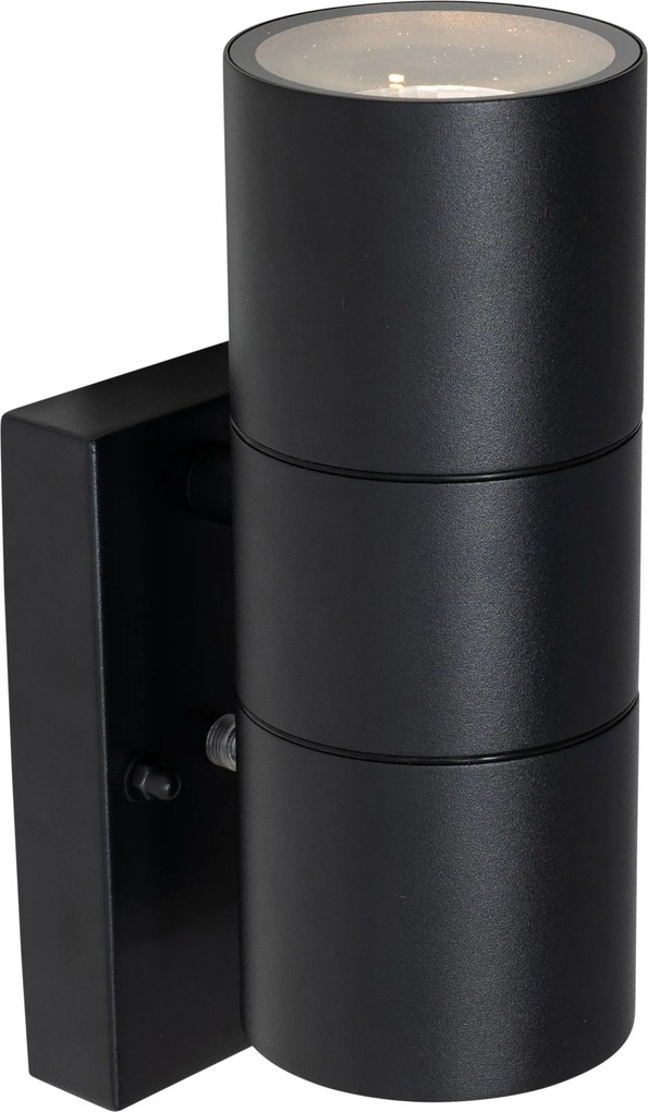 Vonkajšie nástenné svietidlo čierne 2 svietidlo AR70 so senzorom svetlo-tma - Duo