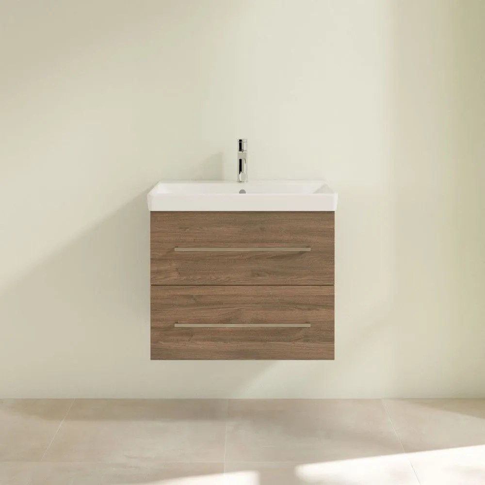 VILLEROY & BOCH Avento závesná skrinka pod umývadlo, 2 zásuvky, 630 x 452 x 514 mm, Arizona Oak, A89000VH