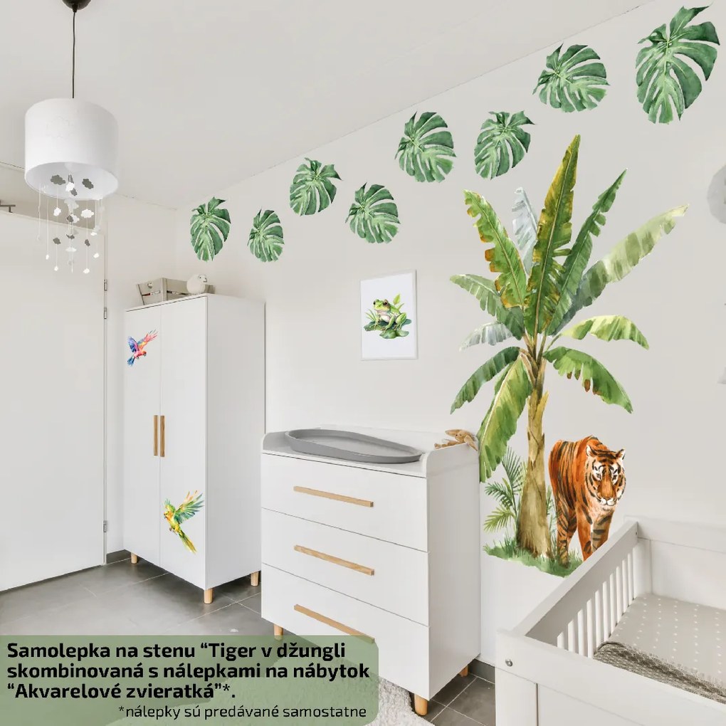 PIPPER. Samolepka na stenu "Tiger v džungli"