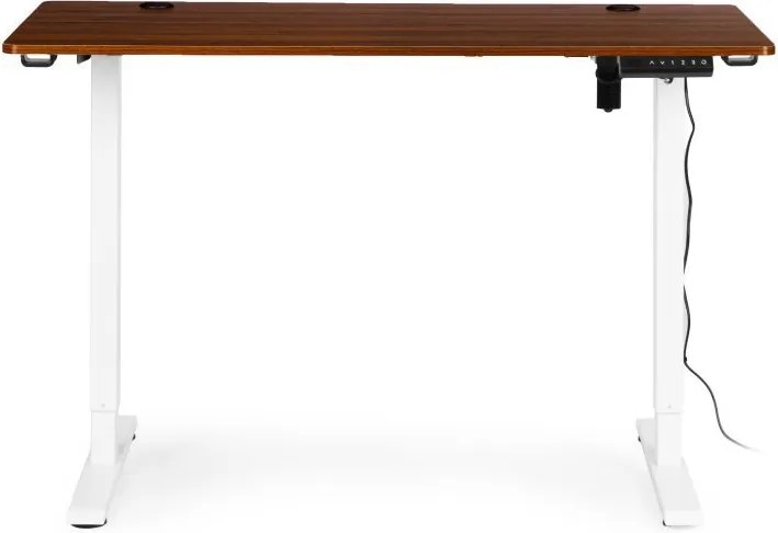 Elektrický nastaviteľný stôl 120 x 60 cm, nastaviteľná výška 72-117 cm, biely