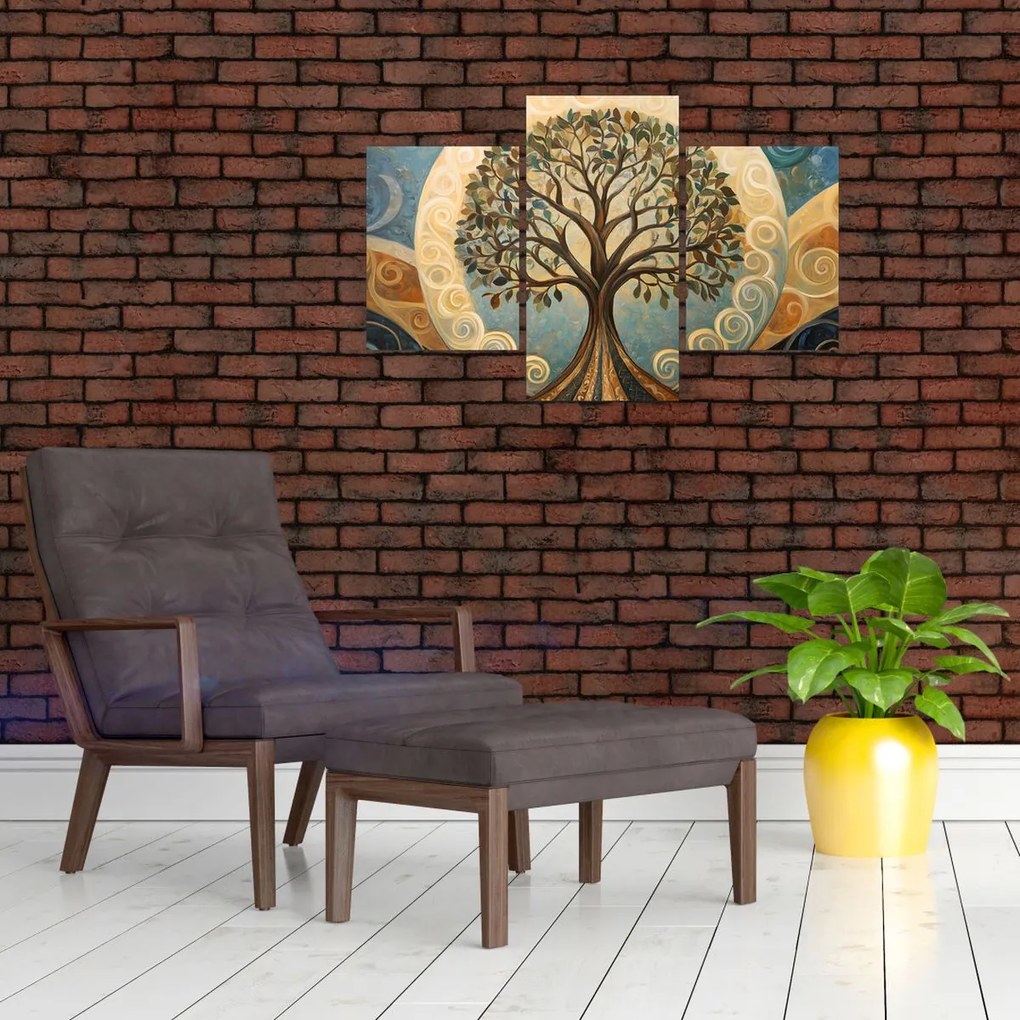 Obraz – Strom života a špirály (90x60 cm)