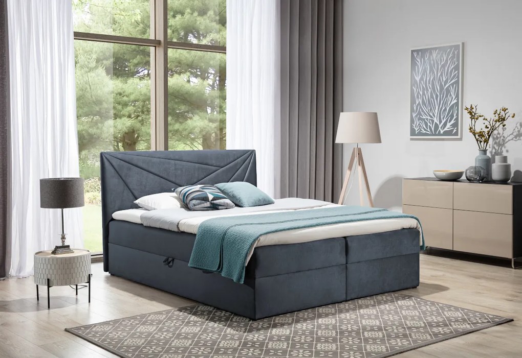 Čalúnená posteľ boxspring TOP 5, 180x200, riviera 96