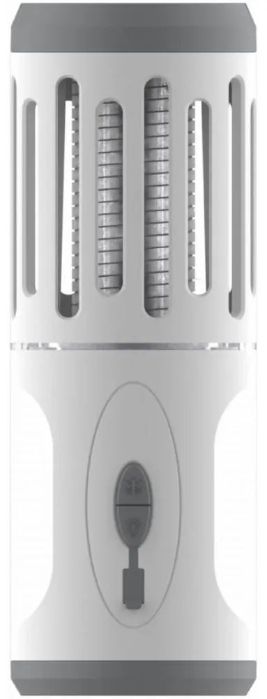 LED Prenosná nabíhacia lampa s lapačom hmyzu LED/6W/1800 mAh IPX4 biela/šedá