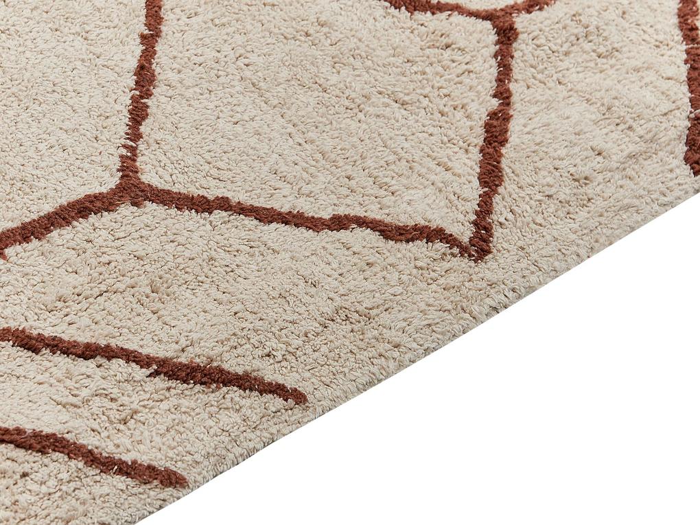 Bavlnený koberec 200 x 200 cm béžová/hnedá AKOREN Beliani