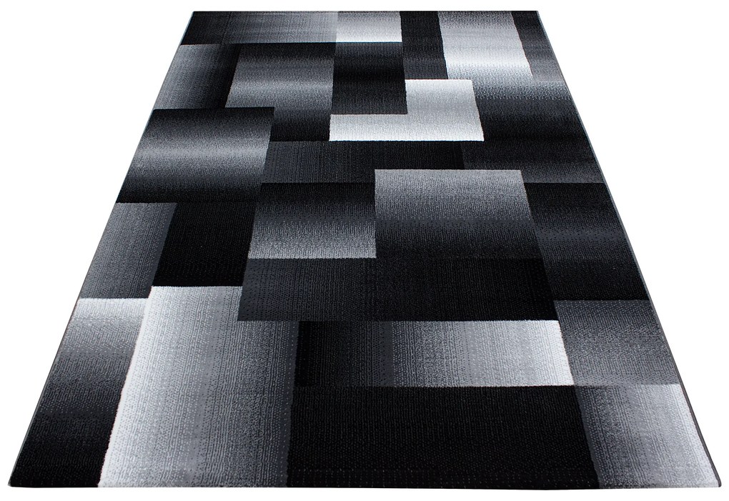 Ayyildiz, Kusový koberec Miami 6560 Black, 80x300, šedá, chodba / predsieň
