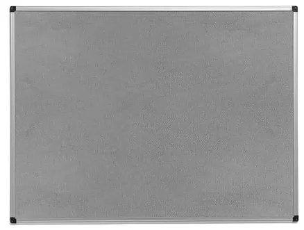 Nástenka s hliníkovým rámom MARIA, 900x600 mm, šedá
