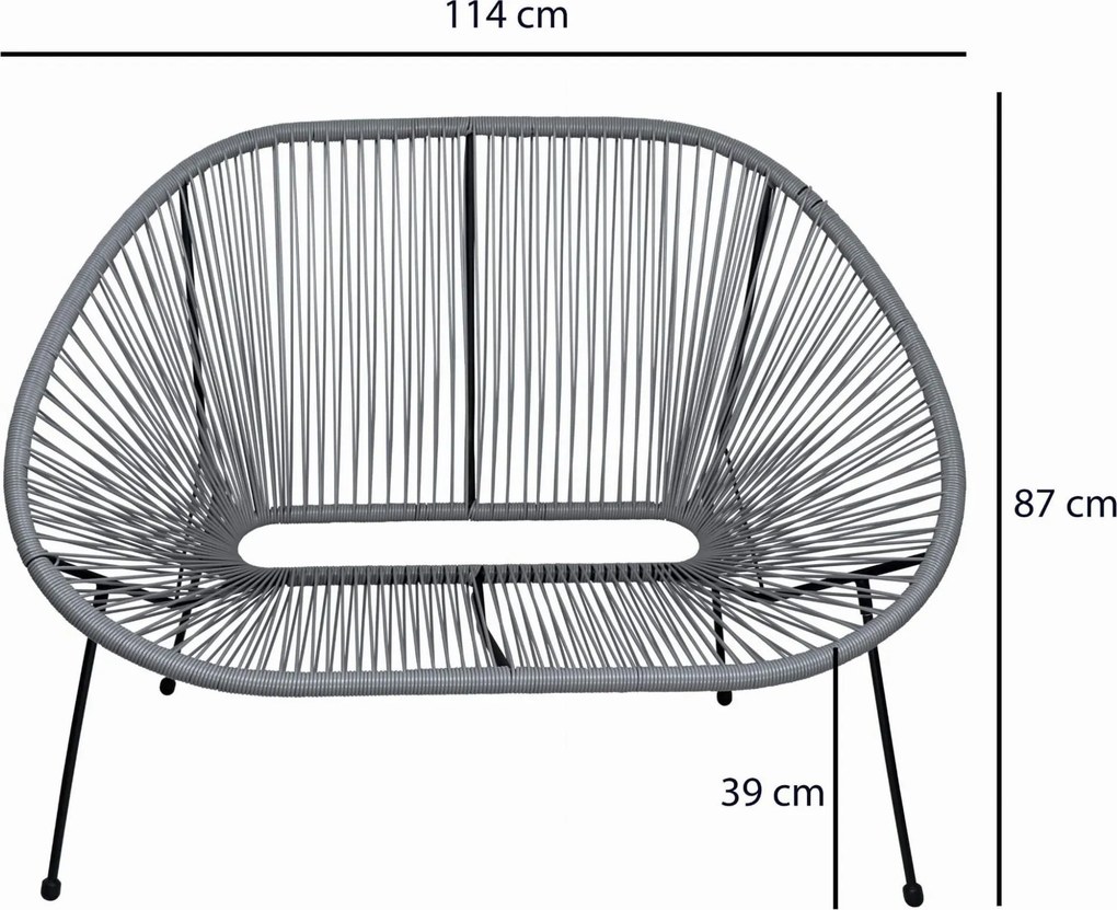 Záhradná lavička ACAPULCO - šedá
