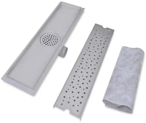 vidaXL Rovný sprchový odtok s bublinkami, 530x140 mm, nerezová oceľ-