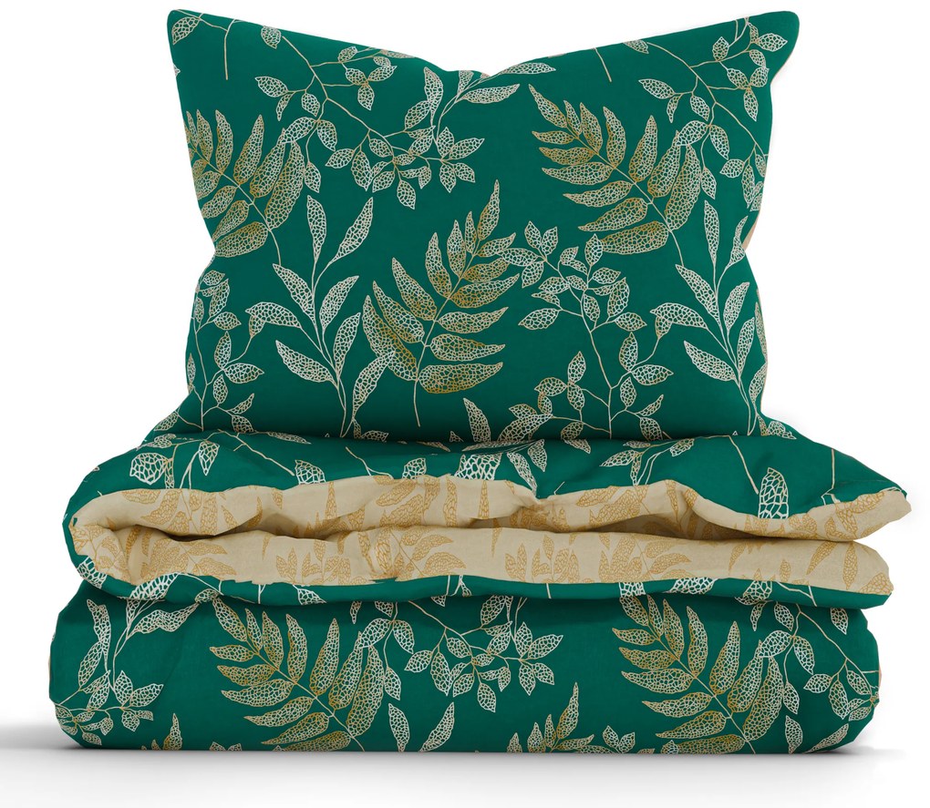 Francúzske bavlnené obliečky Renforcé - Gabriela tmavo zelená