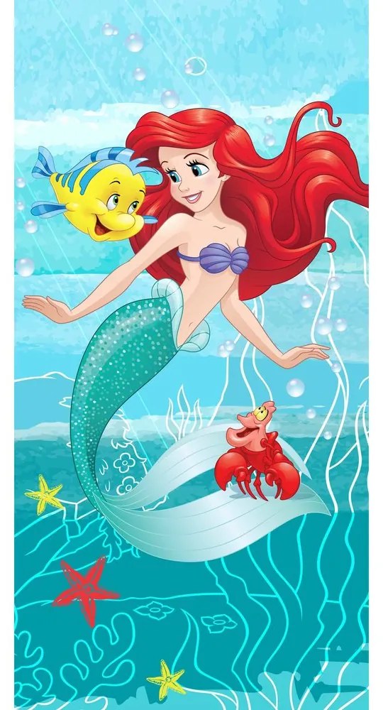 Jerry Fabrics Detská osuška s potlačou - Lilo a Stitch - modrá | 70 x 140 cm
