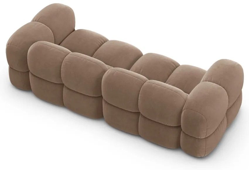 Hnedá zamatová pohovka 250 cm Loretto – Cosmopolitan Design