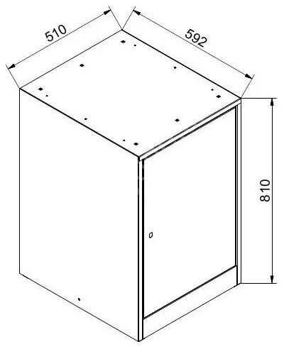 Zásuvková dielenská skrinka na náradie k pracovnému stolu GD, 810 x 592 x 510 mm, modrá