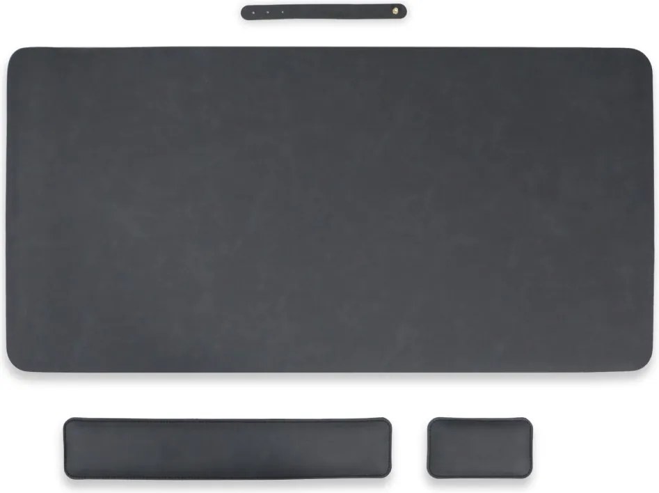 Podložka na stôl 80 × 40 cm s opierkami zápästia – 3-dielna sada - čierna
