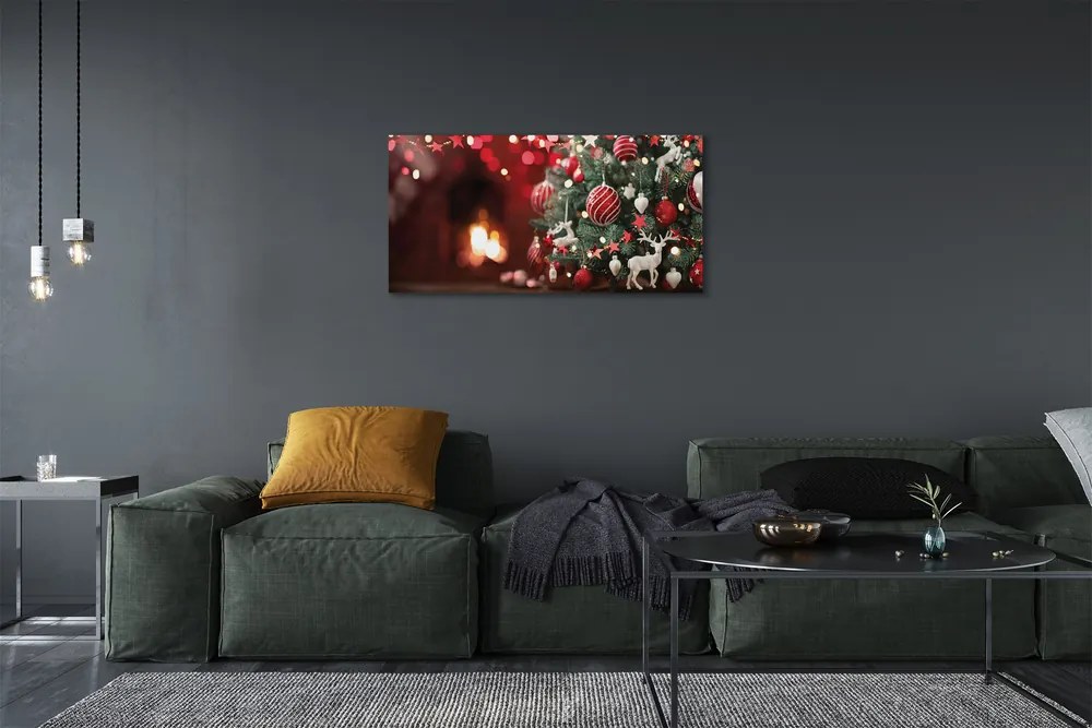 Obraz na plátne vianočné ozdoby 140x70 cm
