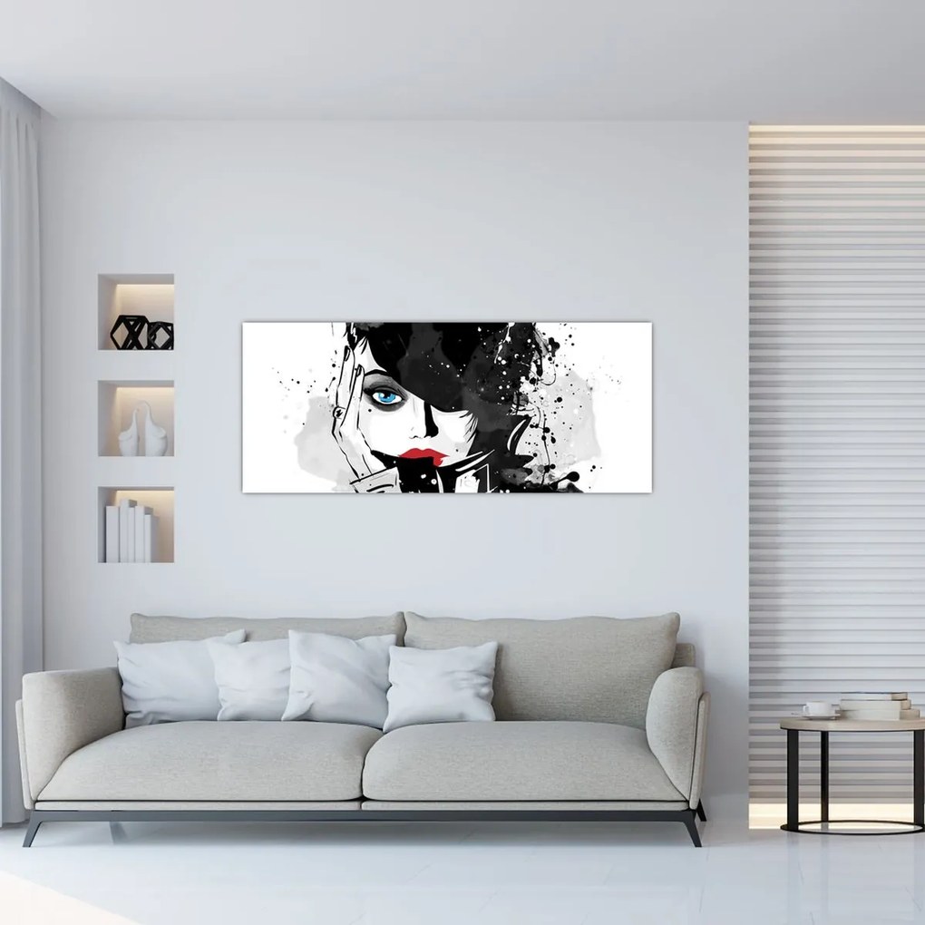 Obraz - Tajomná žena (120x50 cm)