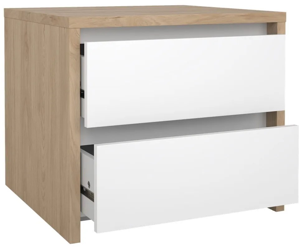 Biely/v prírodnej farbe nočný stolík Next – Tvilum