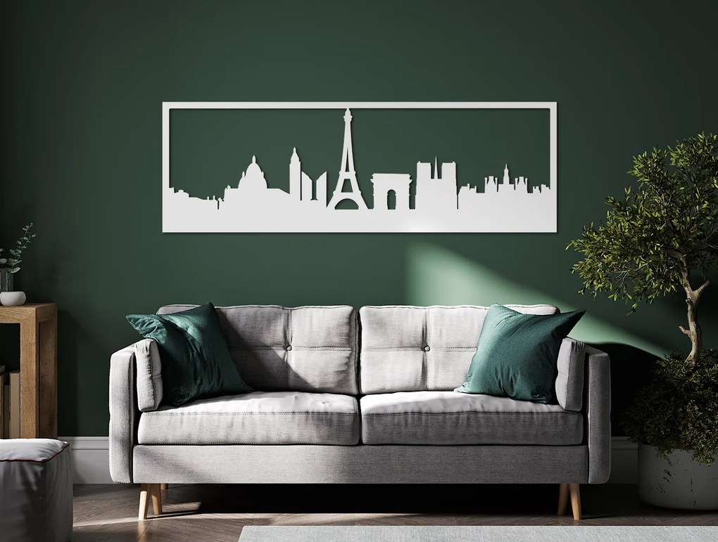 drevko Obraz Paríž panoráma Rozmer obrazu: 29,5 x 89 cm, Farba dekorácie: Čierna