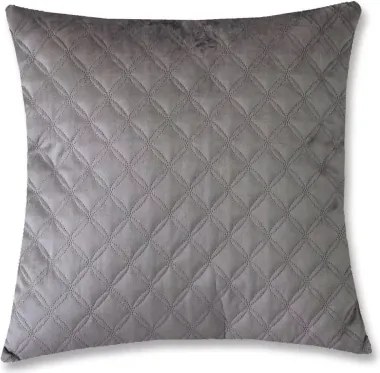 Dekoračný vankúš Christene 45x45 cm, tmavo šedý s kosoštvorcami%