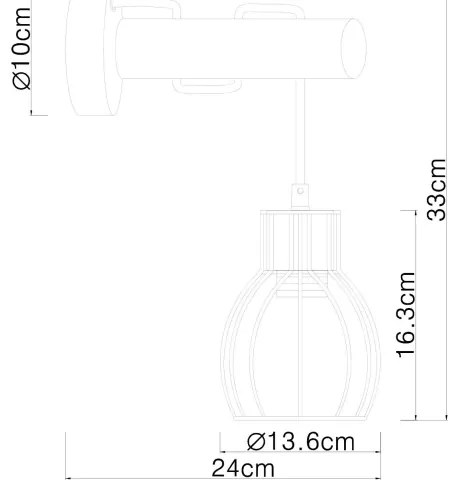 Globo 15326NWB - Nástenné svietidlo MINA 1xE27/40W/230V