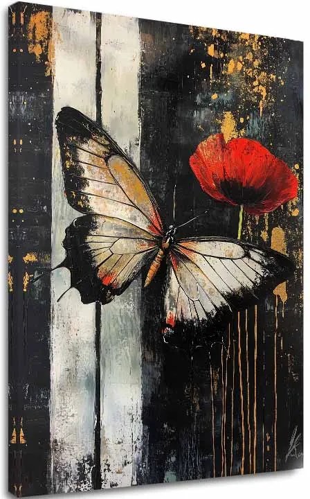 Obraz motýľov Prekvapenie - 100% originál domaľovaný akrylom