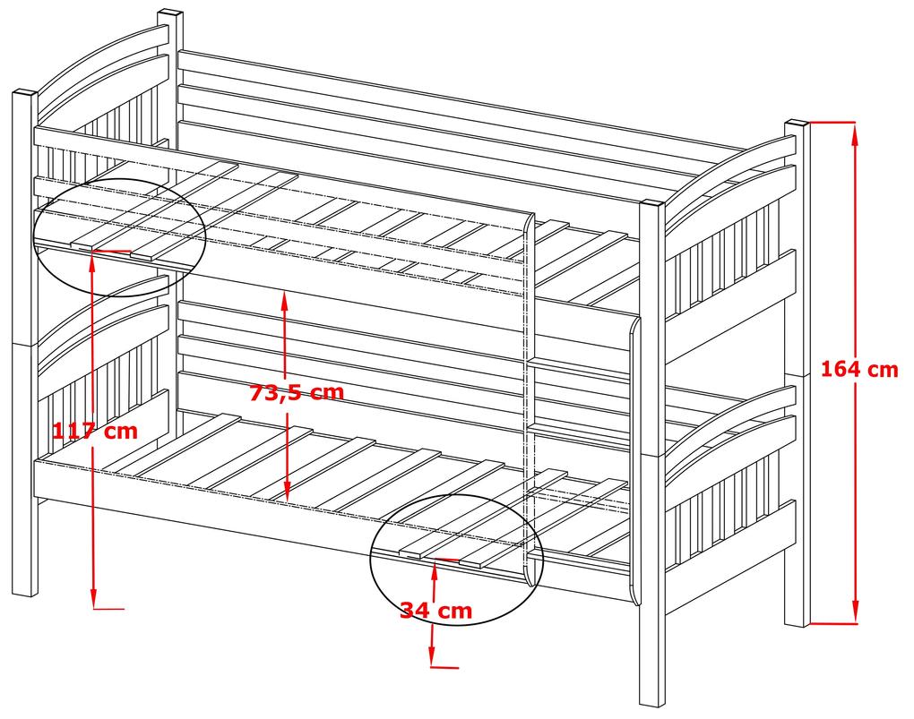 Detská posteľ 80 x 180 cm Galvin (s roštom a úl. priestorom) (biela). Vlastná spoľahlivá doprava až k Vám domov. 1013341
