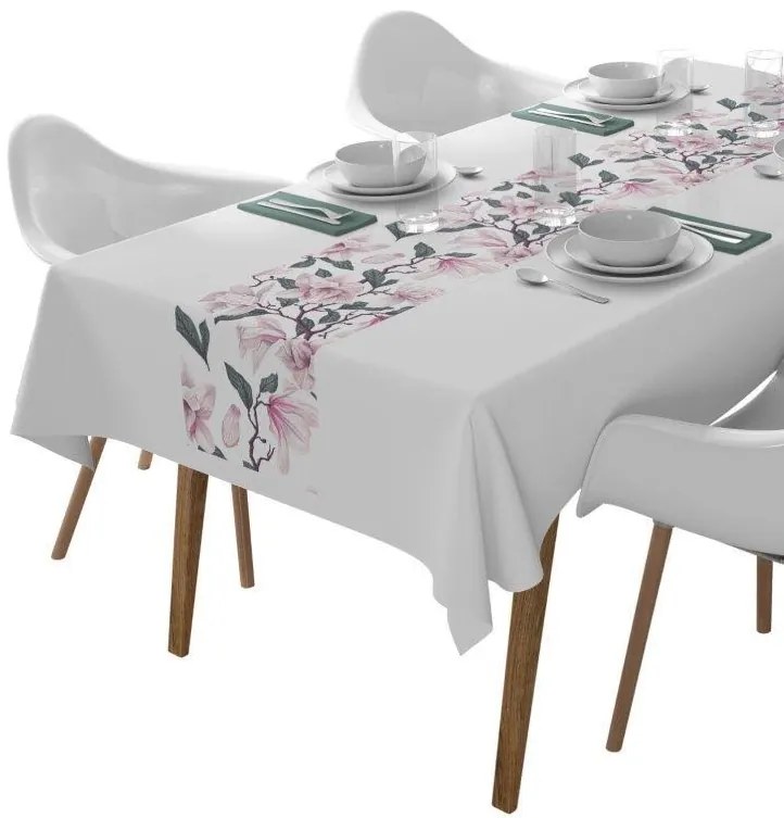 Behúň na stôl s lila kvetinovým motívom – elegantná dekorácia do jedálne