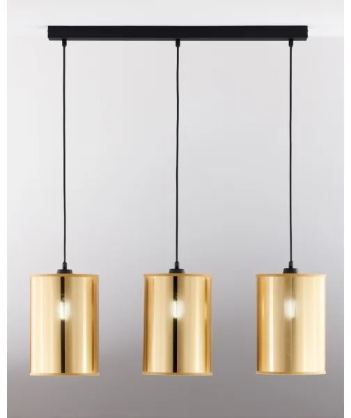Jupiter 2092 - Luster na lanku CORTINA 3xE27/15W/230V zlatá/čierna