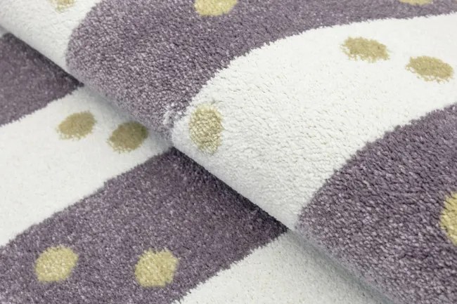 Koberec LIMA M044A krémový / fialový / zlatý kruh