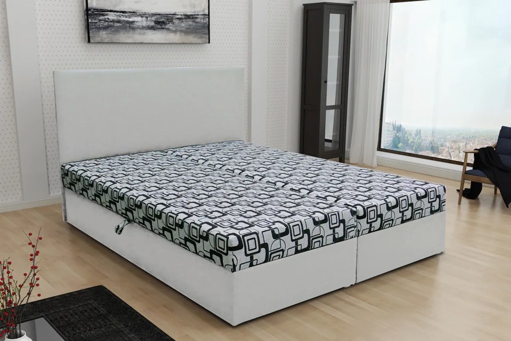 Najlacnejsinabytok TOM čalúnená posteľ 160 Dolaro 511 biela/siena sivá