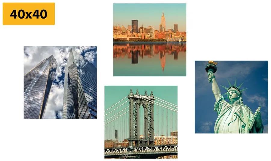Set obrazov pamiatky mesta New York