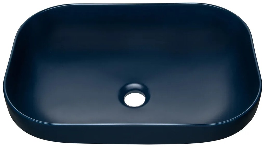 Súprava keramického umývadla na dosku a výpuste Neli 50 cm modrá