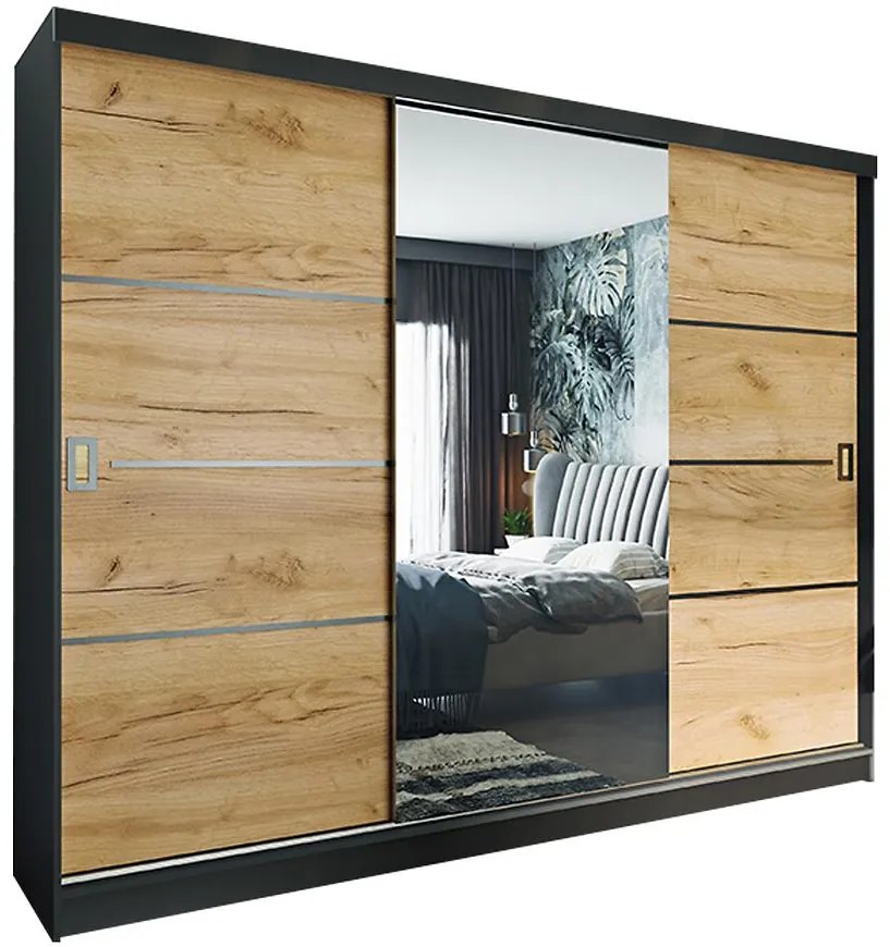 Skriňa Retro 200 4L grafit / dvierka craft