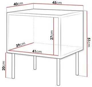 Set 2 nočných stolíkov Hermano (čierna) . Vlastná spoľahlivá doprava až k Vám domov. 1105887