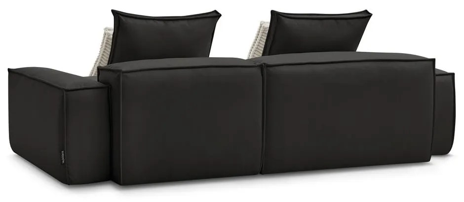 Čierna rohová pohovka z imitácie kože Boheme – Bobochic Paris