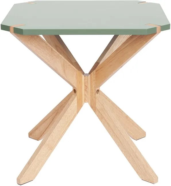 Stolík Mister X Rubber Wood Mdf Top zelená 45 × 45 × 45 cm