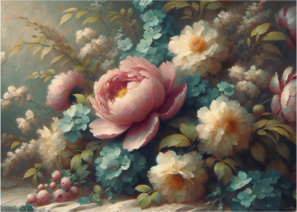 Obraz - Zátišie s kvetmi - maľba (70x50 cm)