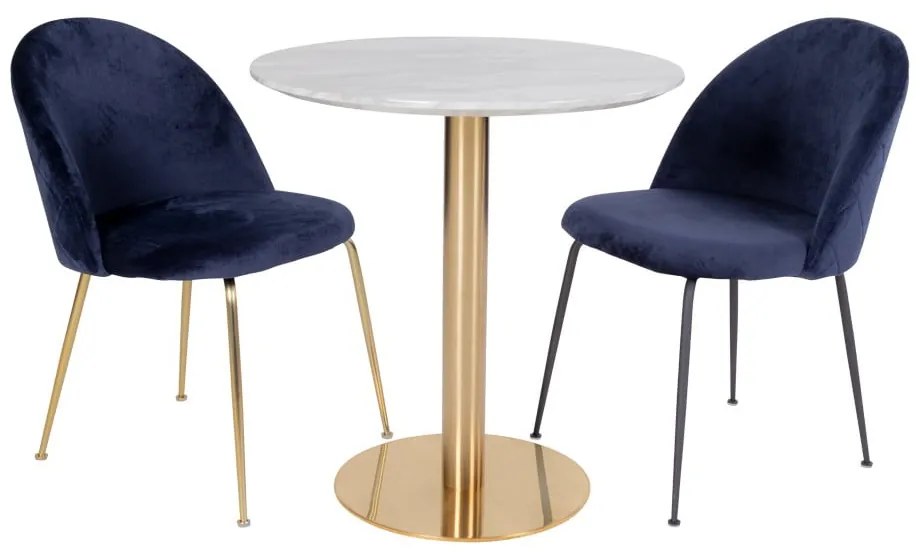 Okrúhly jedálenský stôl s doskou v dekore mramoru ø 90 cm Bolzano – House Nordic