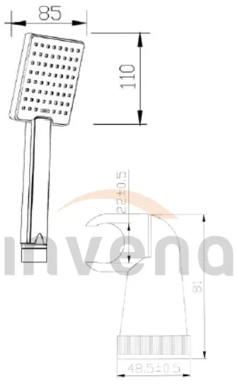 Invena Patras, 1-bodová ručná sprchová sada, čierna matná, INV-AU-31-M04-G