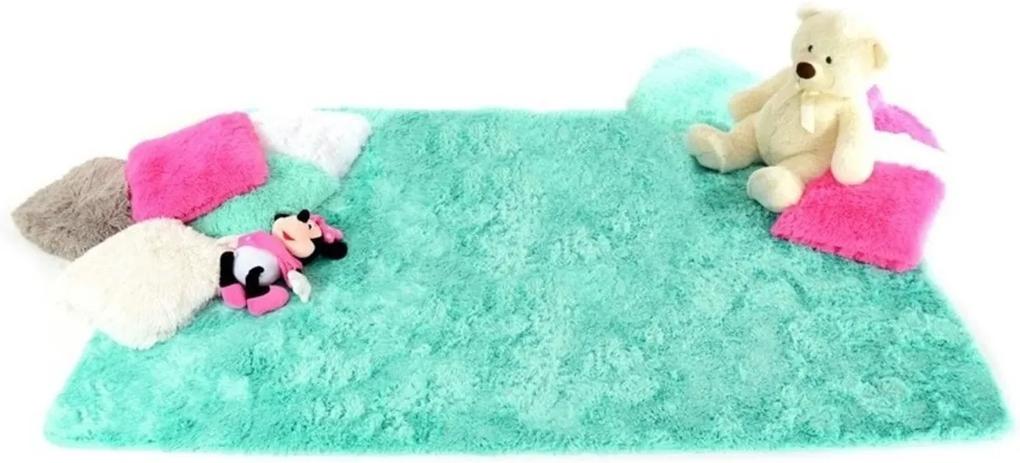 Detský plyšový koberec - mint 180 x 260 cm | Biano