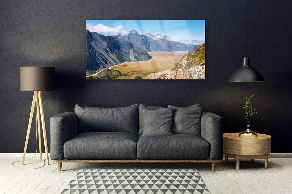 Obraz na akrylátovom skle Hory údolie príroda 120x60 cm