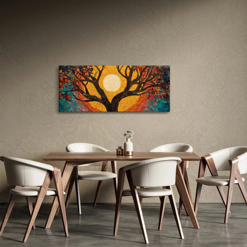 Obraz - Slnko v korune stromu života (120x50 cm)